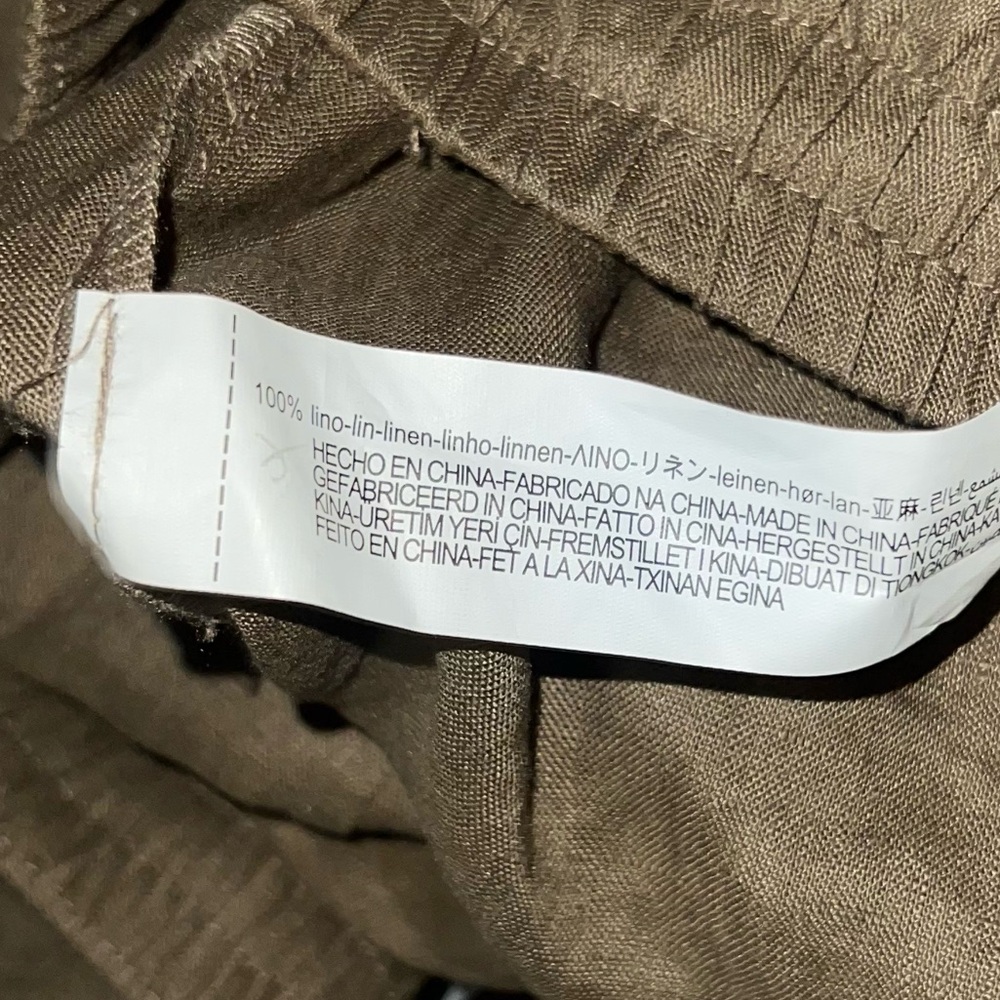 Zara Linen Straight Leg Pants Size XXL | Drawstring Waist - Picture 15 of 15